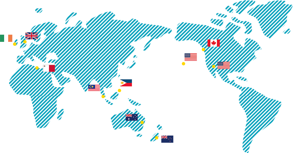 スマ留は9ヶ国31都市から留学する国が選べます！
